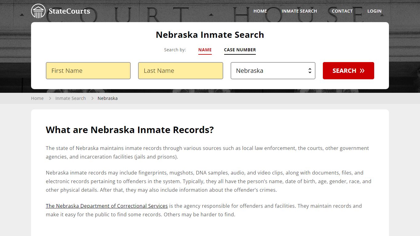 Nebraska Inmate Search, Prison and Jail Information - State Courts