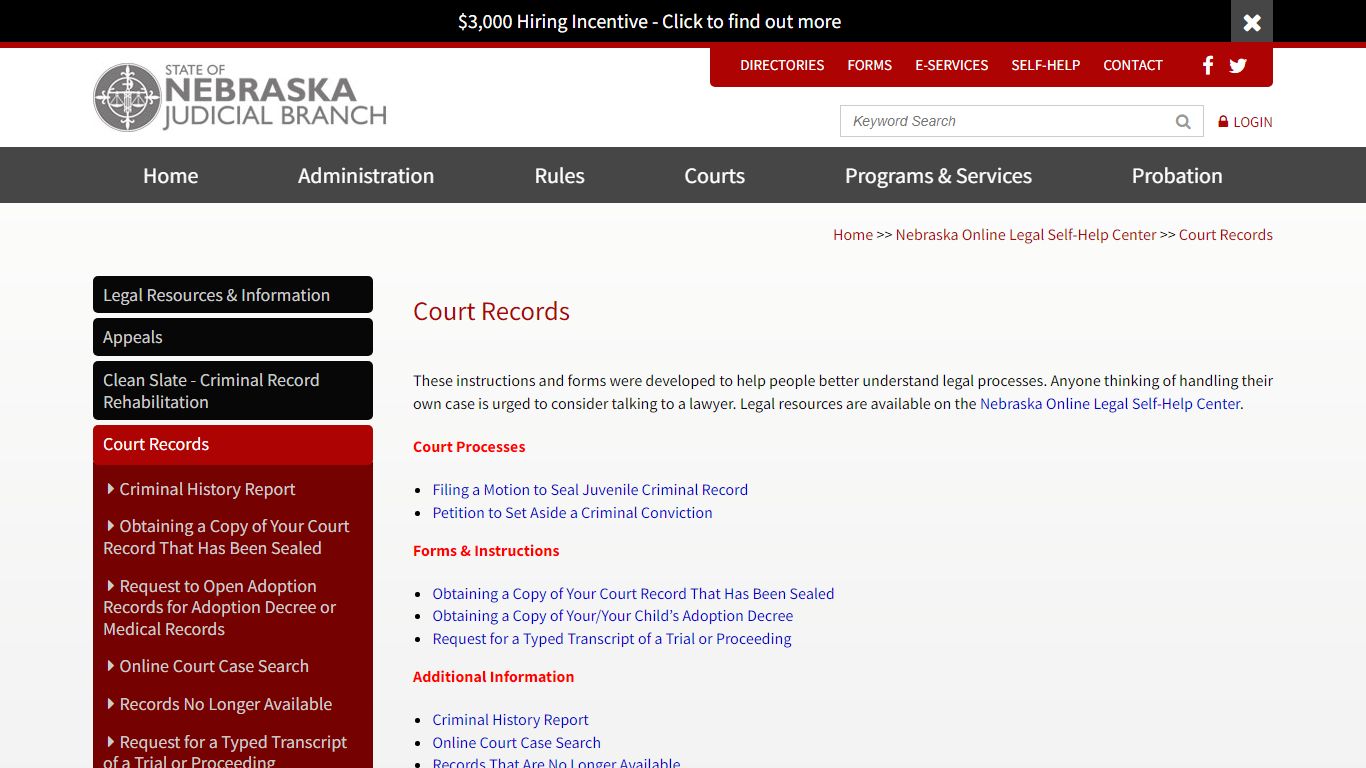 Court Records | Nebraska Judicial Branch